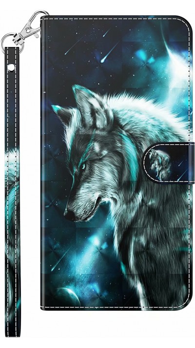 Fourre iPhone 16e - 3D Flip Wolf Universe