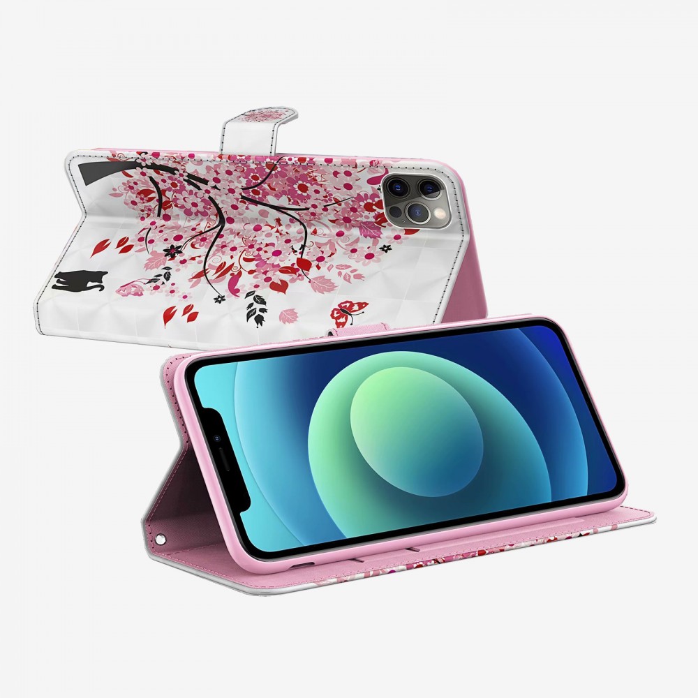 Fourre iPhone 14 - 3D Flip arbre en fleur