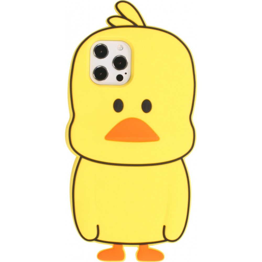 Fourre iPhone 12 Pro Max - Coque amusante 3D petit canard mignon - Jaune