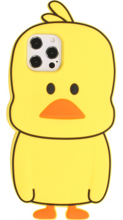 Fourre iPhone 12 Pro Max - Coque amusante 3D petit canard mignon - Jaune