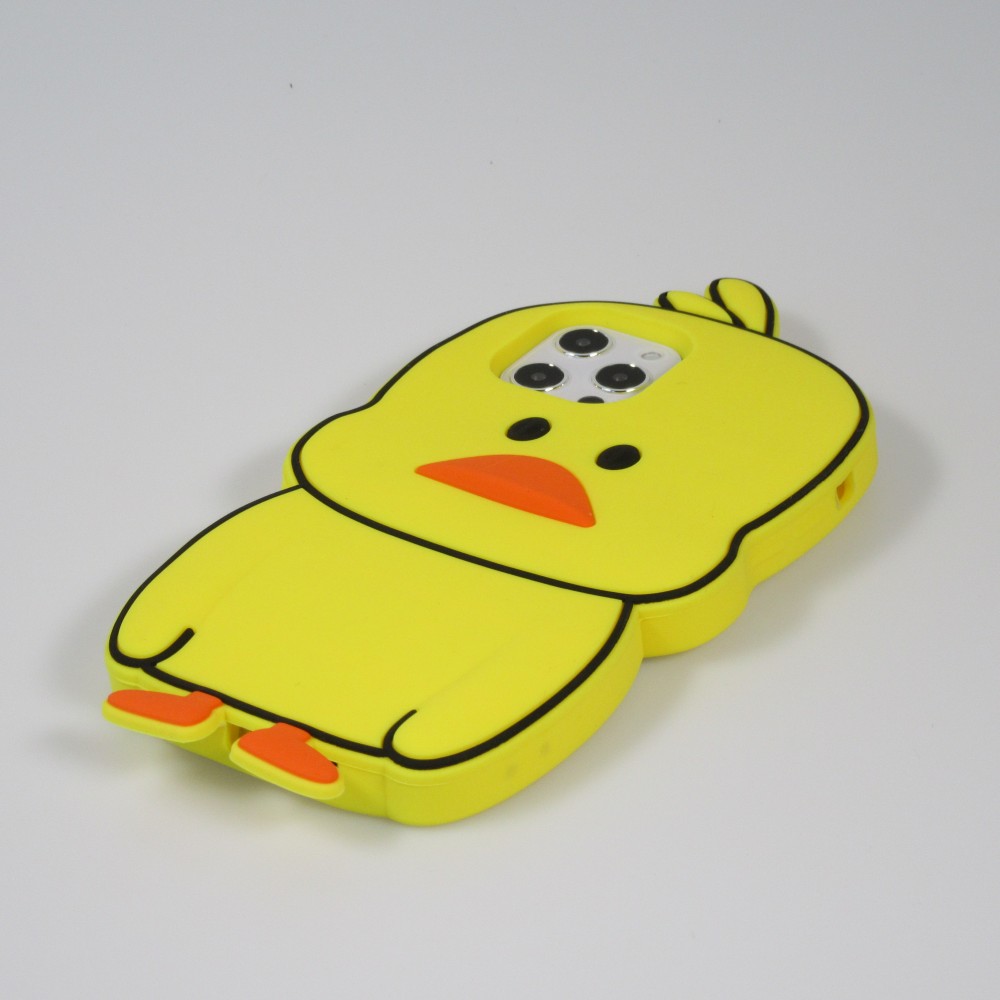 Fourre iPhone 12 Pro Max - Coque amusante 3D petit canard mignon - Jaune