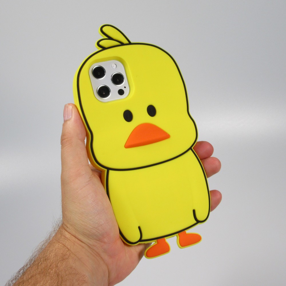 Fourre iPhone 12 Pro Max - Coque amusante 3D petit canard mignon - Jaune