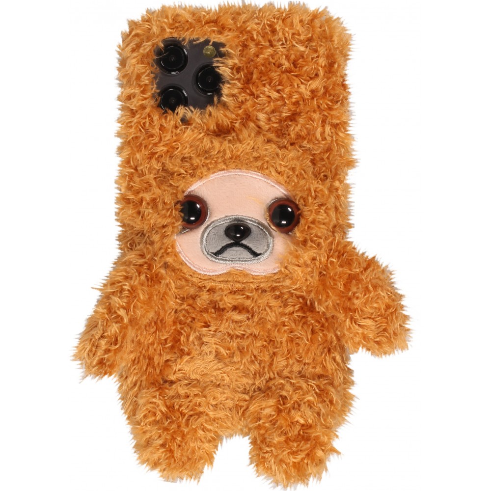 Fourre iPhone 13 Pro Max - Ours en peluche doux - Brun