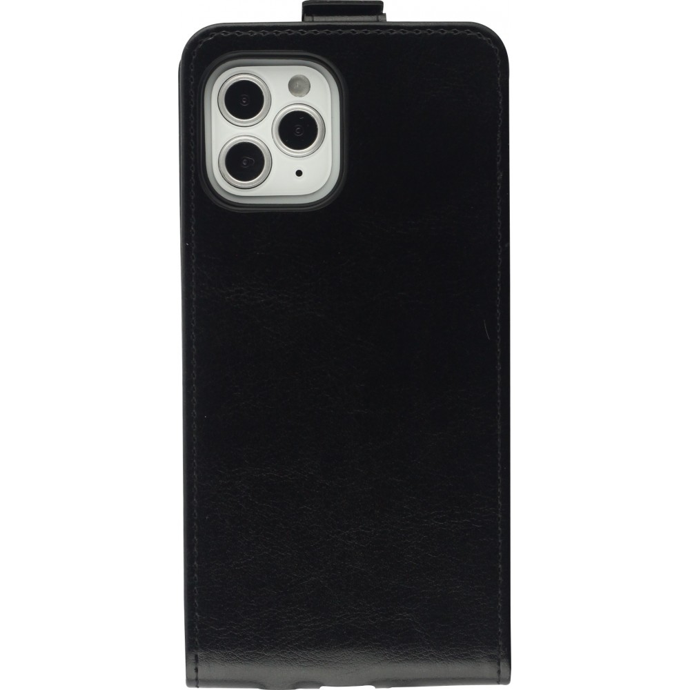 Fourre iPhone 12 / 12 Pro - Vertical Flip - Noir