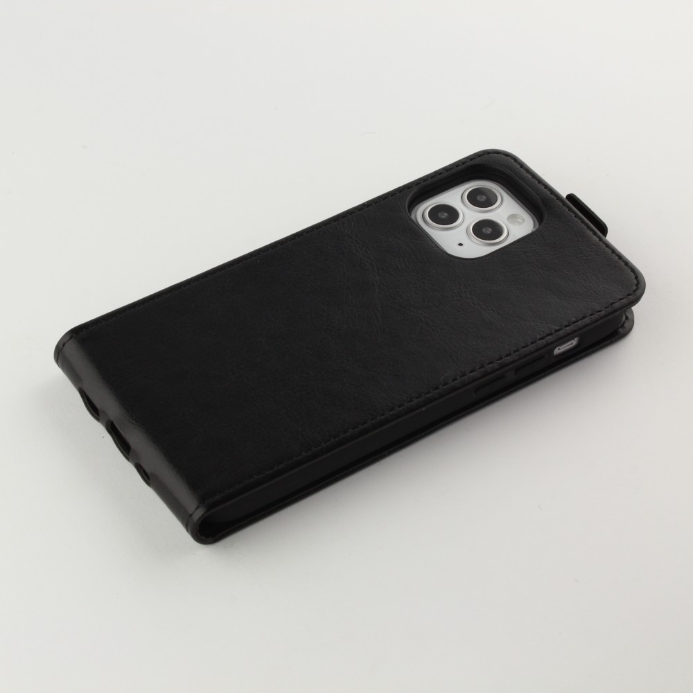 Fourre iPhone 12 / 12 Pro - Vertical Flip - Noir