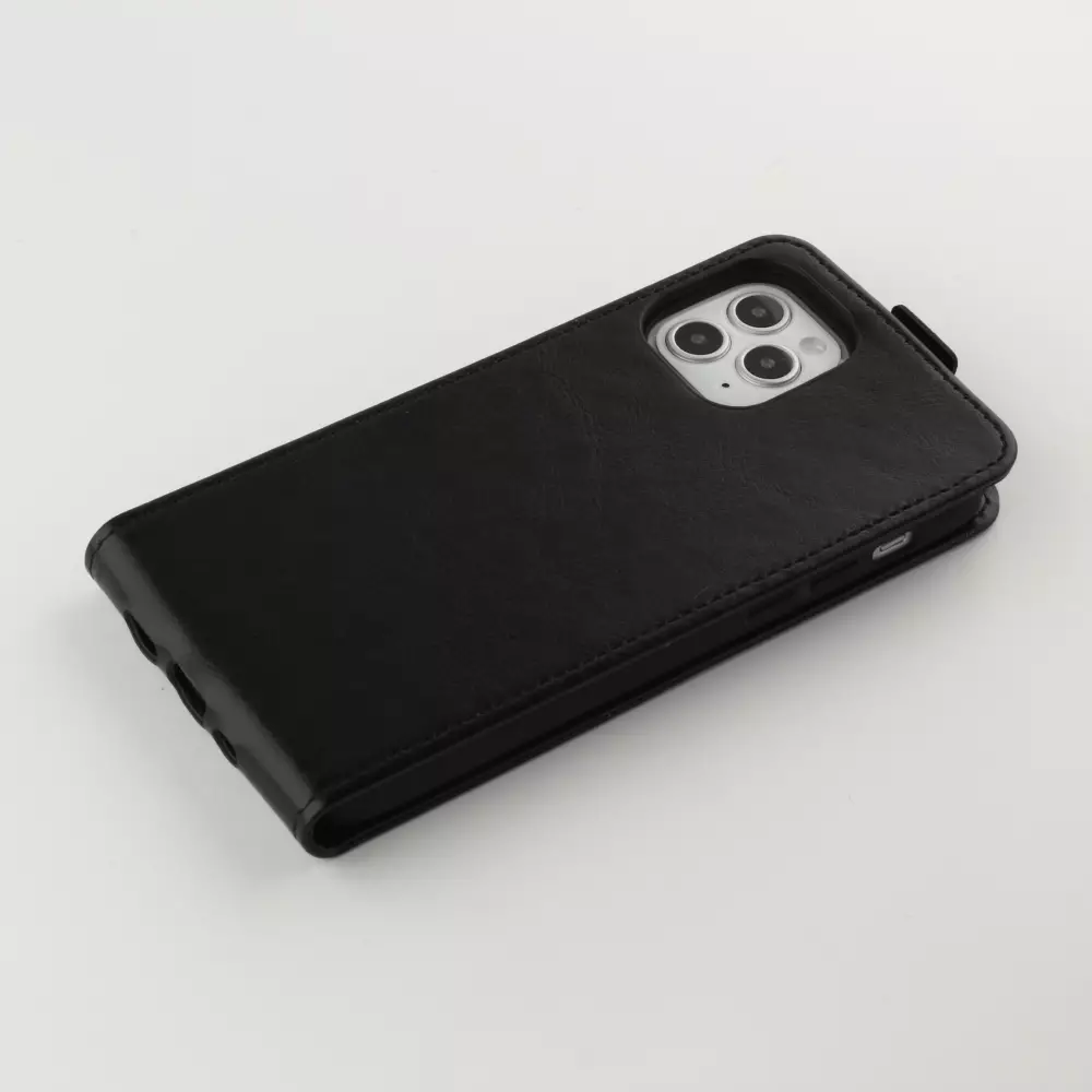 Hülle iPhone 12 / 12 Pro - vertikal Flip - Schwarz