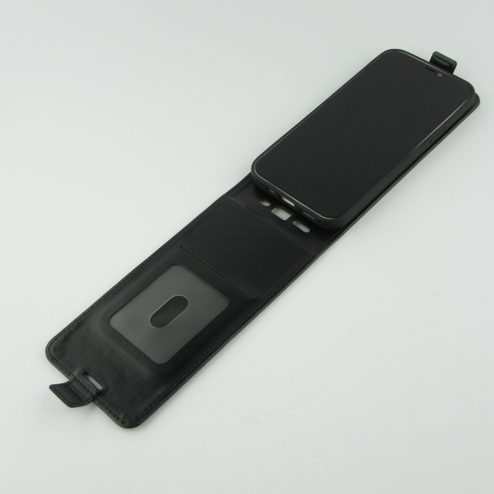 Fourre iPhone 12 / 12 Pro - Vertical Flip - Noir