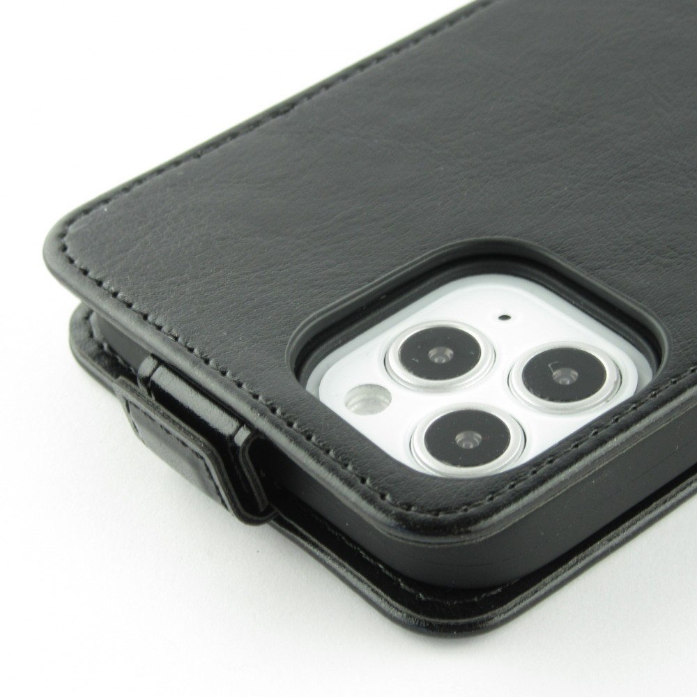 Fourre iPhone 12 / 12 Pro - Vertical Flip - Noir