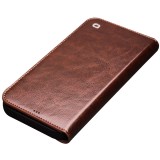 Fourre iPhone 14 Plus - Flip Qialino cuir véritable - Brun