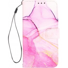 Fourre iPhone 13 - Flip Wallet Liquid Color avec fermeture à aimant - Purple Sunset