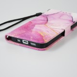 Fourre iPhone 13 - Flip Wallet Liquid Color avec fermeture à aimant - Purple Sunset