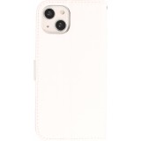 Fourre iPhone 13 - Premium Flip cuir lisse porte-cartes - Blanc