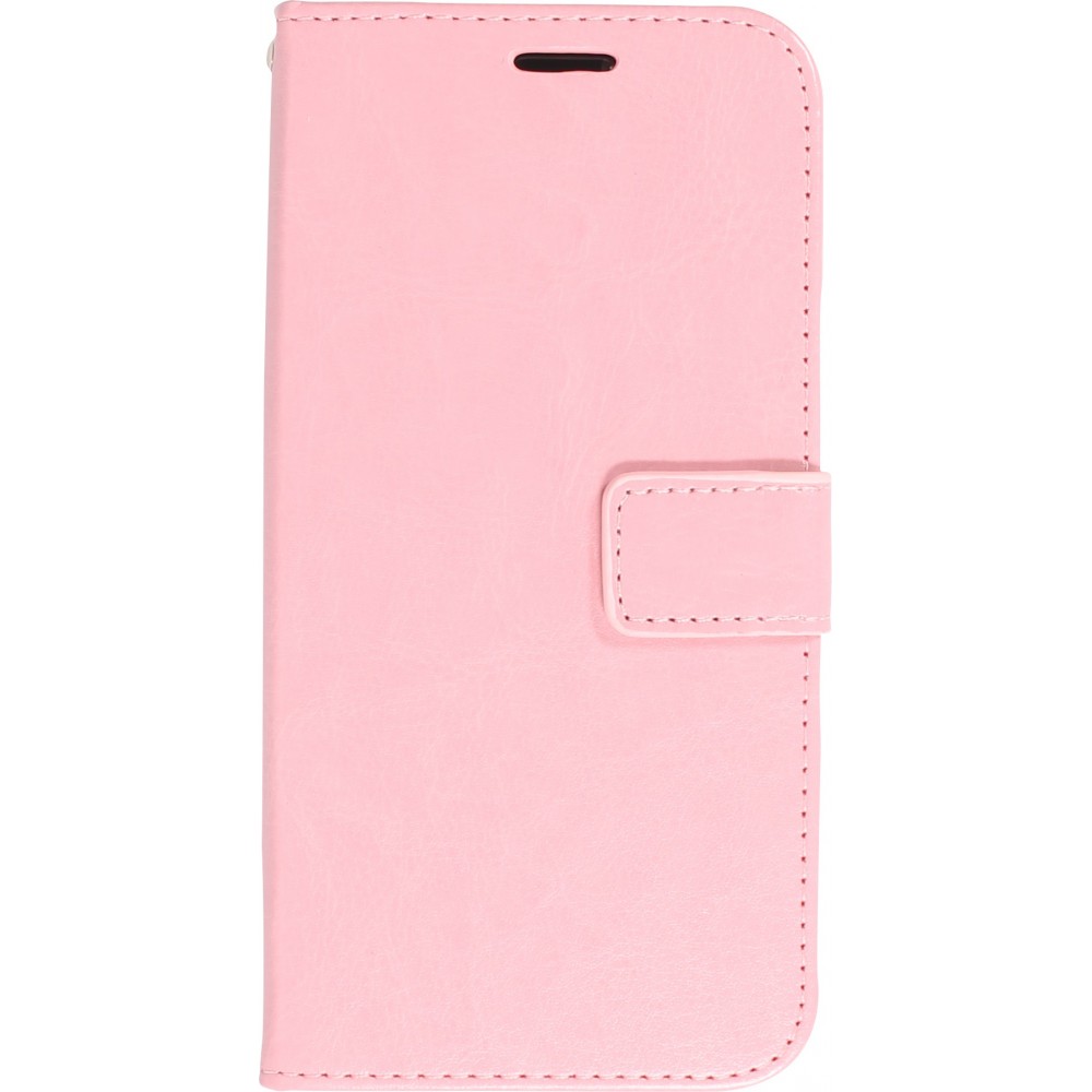 Fourre iPhone 15 Plus - Premium Flip cuir lisse porte-cartes - Rose clair