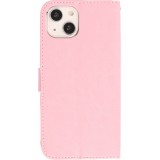 Fourre iPhone 15 Plus - Premium Flip cuir lisse porte-cartes - Rose clair