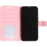 Fourre iPhone 15 Plus - Premium Flip cuir lisse porte-cartes - Rose clair