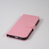 Fourre iPhone 15 Plus - Premium Flip cuir lisse porte-cartes - Rose clair