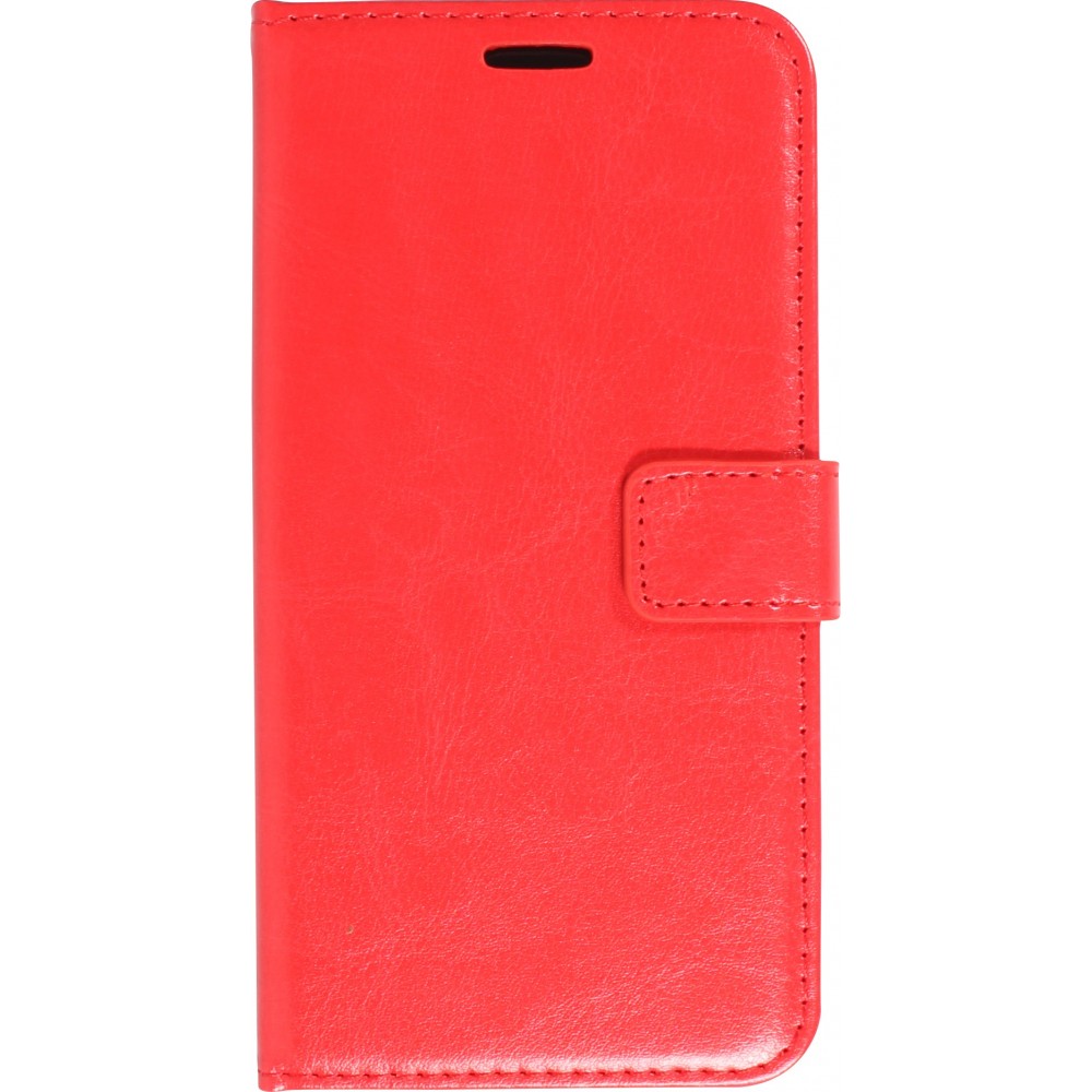 Fourre iPhone 14 - Premium Flip cuir lisse porte-cartes - Rouge
