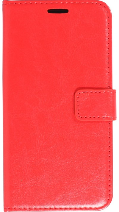Fourre iPhone 14 - Premium Flip cuir lisse porte-cartes - Rouge