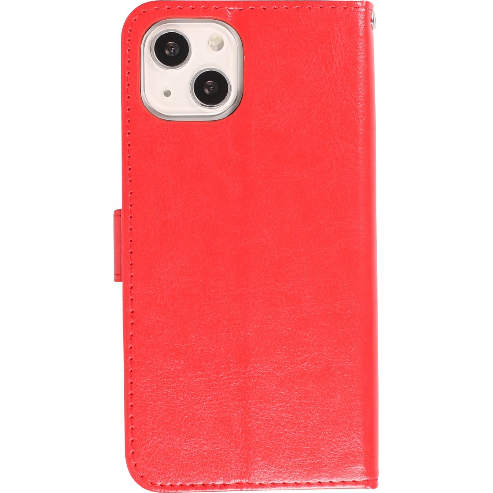 Fourre iPhone 14 - Premium Flip cuir lisse porte-cartes - Rouge