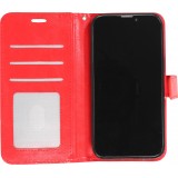 Fourre iPhone 14 - Premium Flip cuir lisse porte-cartes - Rouge