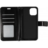 Fourre iPhone 13 - Premium Flip cuir lisse porte-cartes - Noir