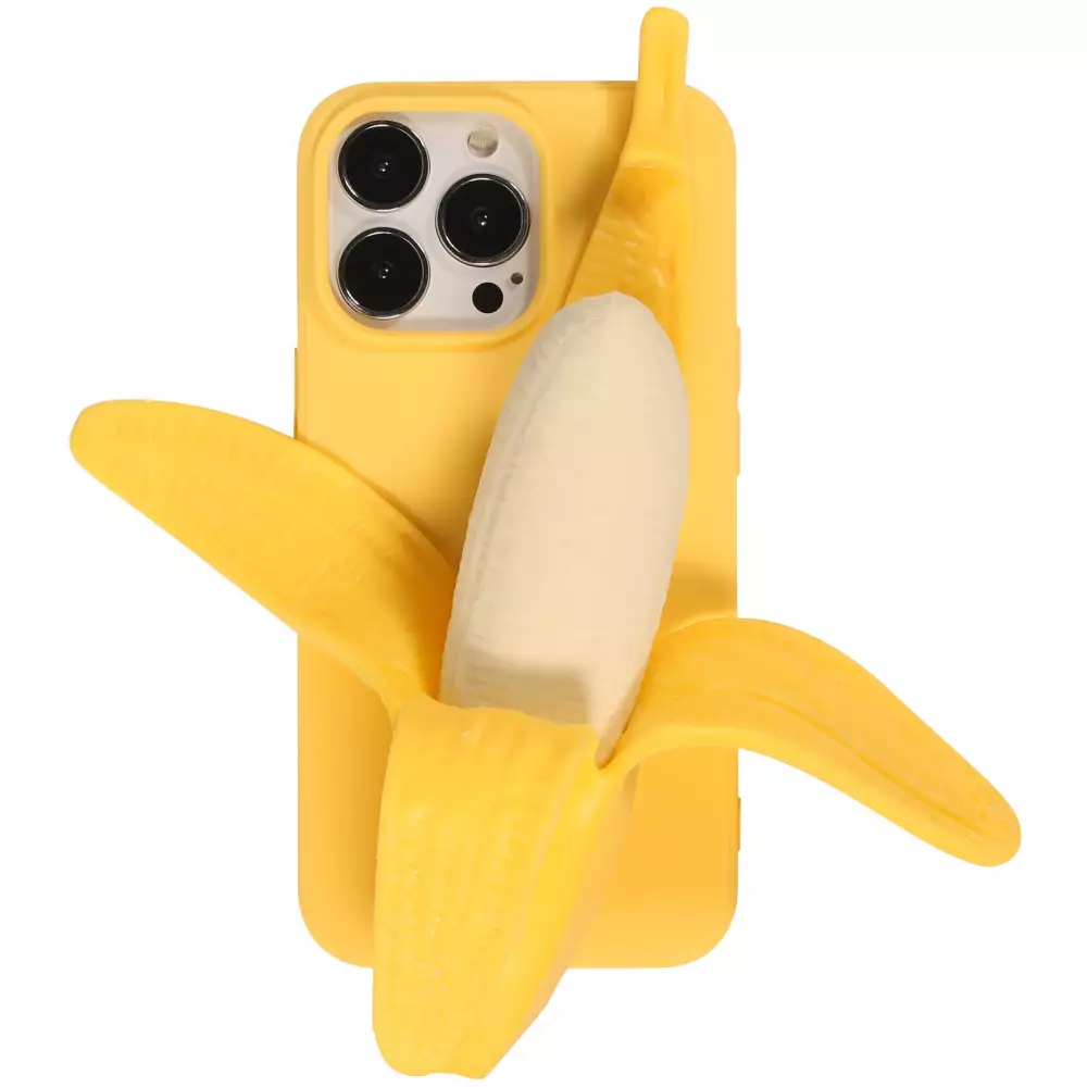 iPhone 13 Pro Max Case Hülle - Lustige Spass Hülle 3D Banane - Gelb