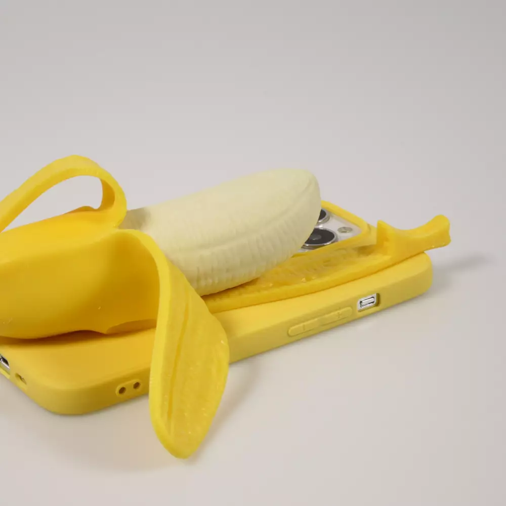 iPhone 13 Pro Max Case Hülle - Lustige Spass Hülle 3D Banane - Gelb