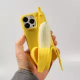 iPhone 13 Pro Max Case Hülle - Lustige Spass Hülle 3D Banane - Gelb