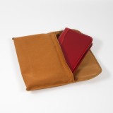 Fourre iPhone 15 Pro - Flip Fierre Shann cuir véritable - Rouge