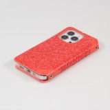Fourre iPhone 13 Pro Max - Flip Wallet fashion mandala design artistique - Rouge