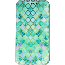 Fourre iPhone 13 Pro - Flip mosaïque orientale avec rangement pour cartes de crédit, billet, carte SIM