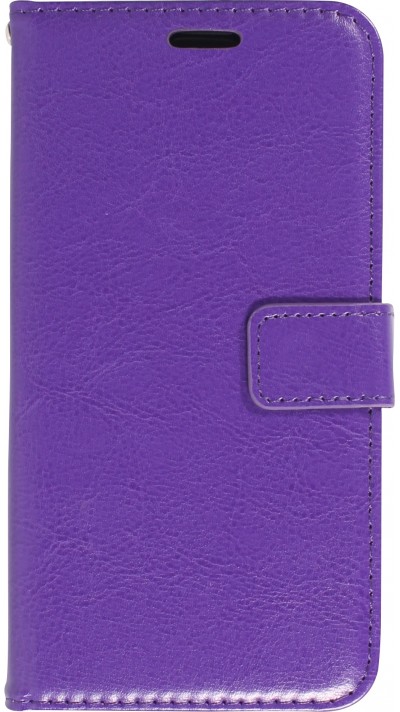 Fourre iPhone 13 mini - Premium Flip cuir lisse porte-cartes - Violet