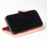 Fourre iPhone 14 Plus - Flip 3D en similicuir Oeil du tigre - Rose