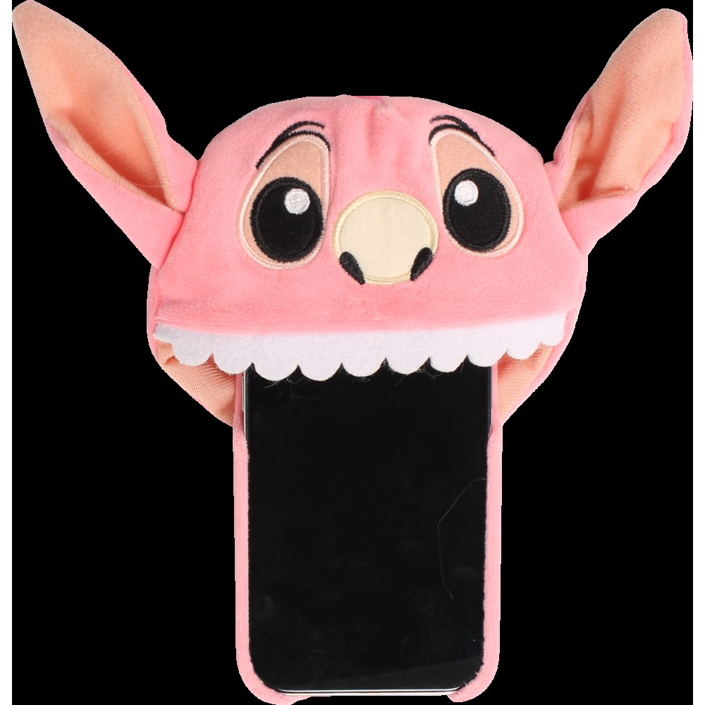 Fourre iPhone 14 Pro - Coque amusante 3D Adorable monstre en peluche avec capuchon de bouche - Rose