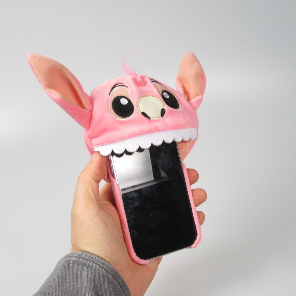 Fourre iPhone 14 Pro - Coque amusante 3D Adorable monstre en peluche avec capuchon de bouche - Rose