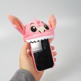 Fourre iPhone 14 Pro - Coque amusante 3D Adorable monstre en peluche avec capuchon de bouche - Rose