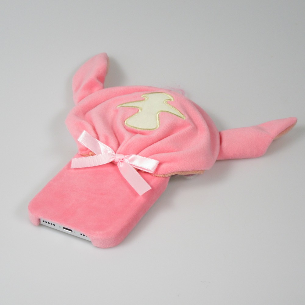 Fourre iPhone 14 Pro - Coque amusante 3D Adorable monstre en peluche avec capuchon de bouche - Rose