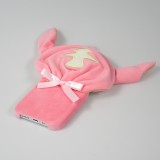 Fourre iPhone 14 Pro - Coque amusante 3D Adorable monstre en peluche avec capuchon de bouche - Rose