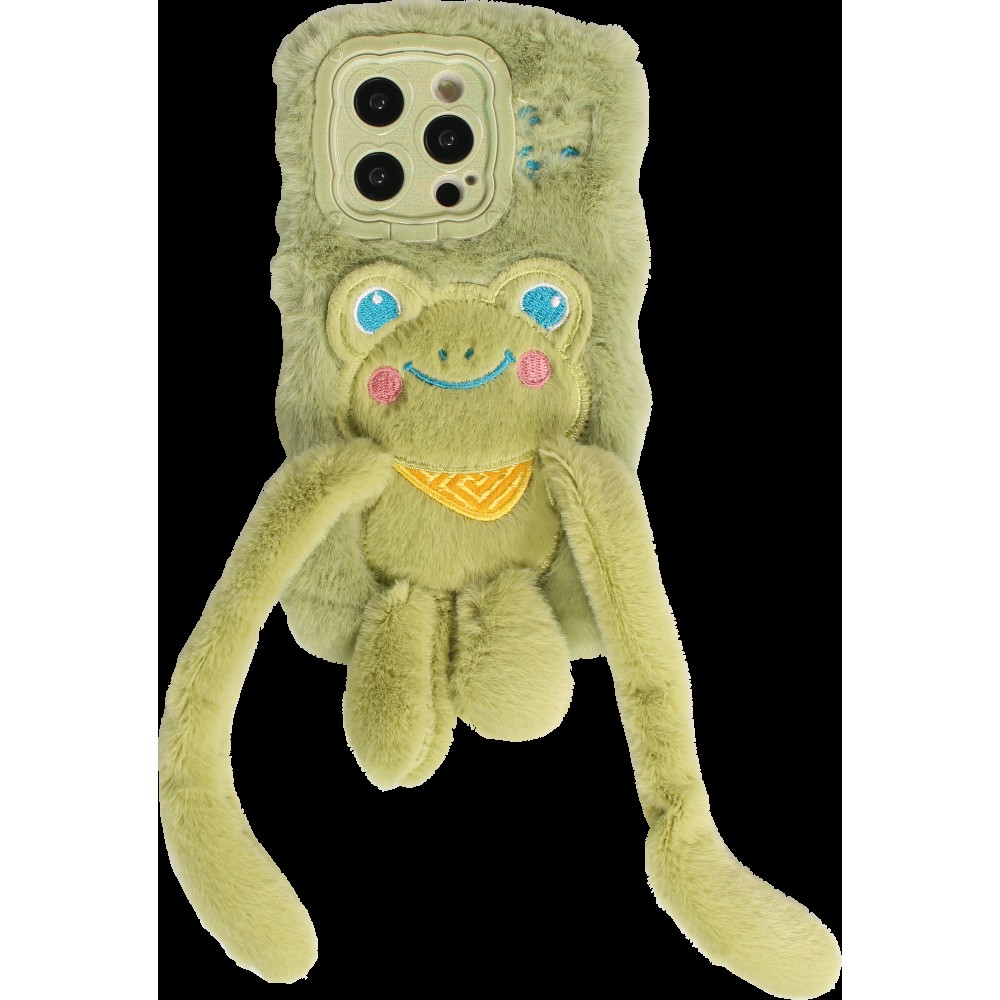 Fourre iPhone 14 Pro - Coque amusante 3D grenouille avec bras longs - Vert