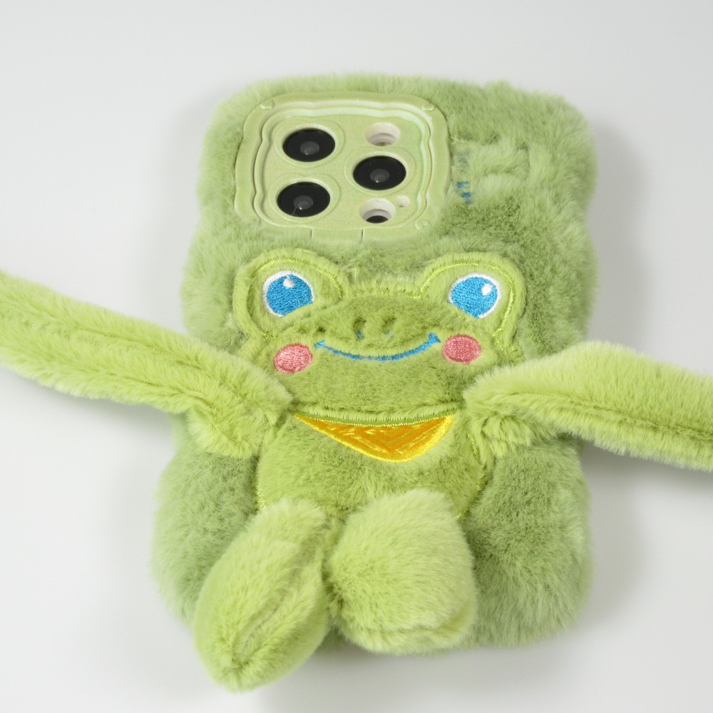 Fourre iPhone 14 Pro - Coque amusante 3D grenouille avec bras longs - Vert