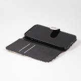 iPhone 14 Pro Case Hülle - Flip - Black & White Mandala - Weiss