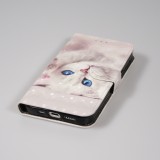 Fourre iPhone 14 Pro Max - Flip - Cat blue eyes - Blanc