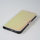 iPhone 14 Pro Max Case Hülle - Flip Glatt brilliant glänzend magische Farbe mit Schlaufe - Purple Sunset