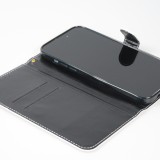 iPhone 14 Pro Max Case Hülle - Flip Glatt brilliant glänzend magische Farbe mit Schlaufe - Purple Sunset