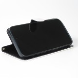 iPhone 14 Pro Max Case Hülle - Flip Glatt brilliant glänzend magische Farbe mit Schlaufe - Purple Sunset