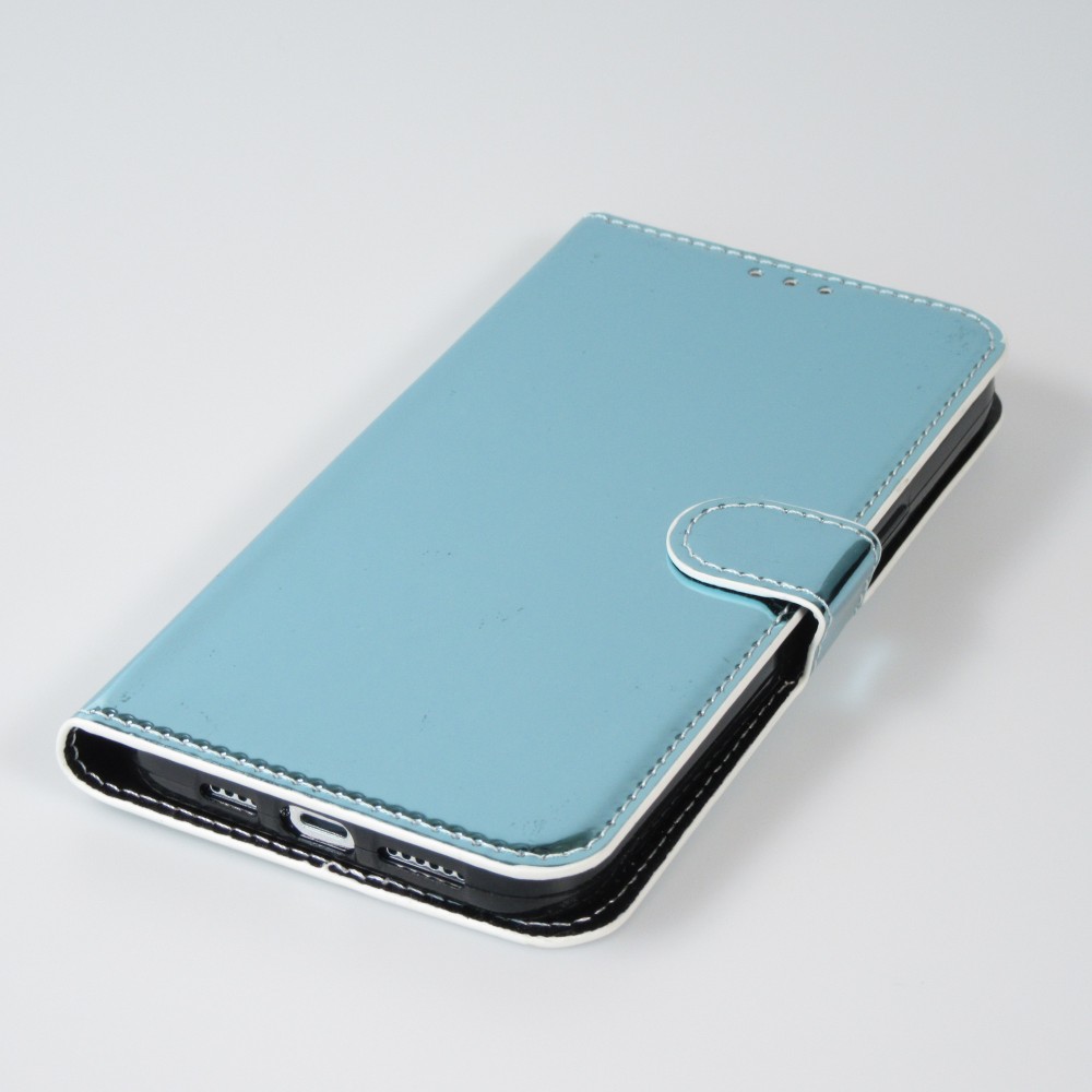 iPhone 14 Pro Max Case Hülle - Flip Glatt brilliant glänzend & reflektierend mit Schlaufe - Deep Ocean