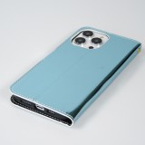 iPhone 14 Pro Max Case Hülle - Flip Glatt brilliant glänzend & reflektierend mit Schlaufe - Deep Ocean