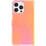 Fourre iPhone 14 Pro Max - Flip lisse brillant couleur magique avec dragonne - Tequila Sunrise