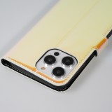 Fourre iPhone 14 Pro Max - Flip lisse brillant couleur magique avec dragonne - Tequila Sunrise
