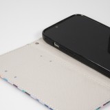Fourre iPhone 14 Pro Max - Premium Wallet flip fermeture magnétique et porte-carte - petits cœurs colorés - Rose